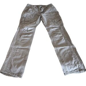 Eddie Bauer Womens Cargo Pants Size 12Tall Gray Utility Pockets Casual